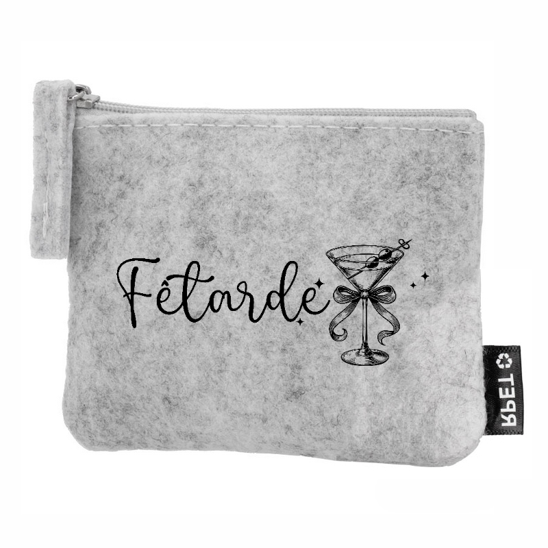Porte monnaie personnalisé fetarde en feutrine en feutrine