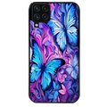 Coque noire taperso pour galaxy A22 A32 A52 A52S 4G 5G  avec motif papillon violet uv protection antichoc personnalisée