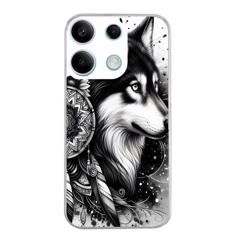 Coque taperso pour POCO X6 5G avec motif loup dreamcatcher protection antichoc personnalisée