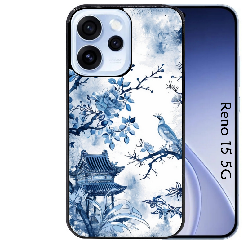 Coque noire taperso pour OPPO Reno 15 et F FS 5G avec motif japan art protection antichoc personnalisée
