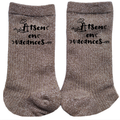 Chaussettes paillettes bronze motif atsem en vacances