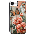 Coque noire taperso pour Iphone 17 17E AIR MAX PRO avec motif bois et papillon 3 protection antichoc personnalisée