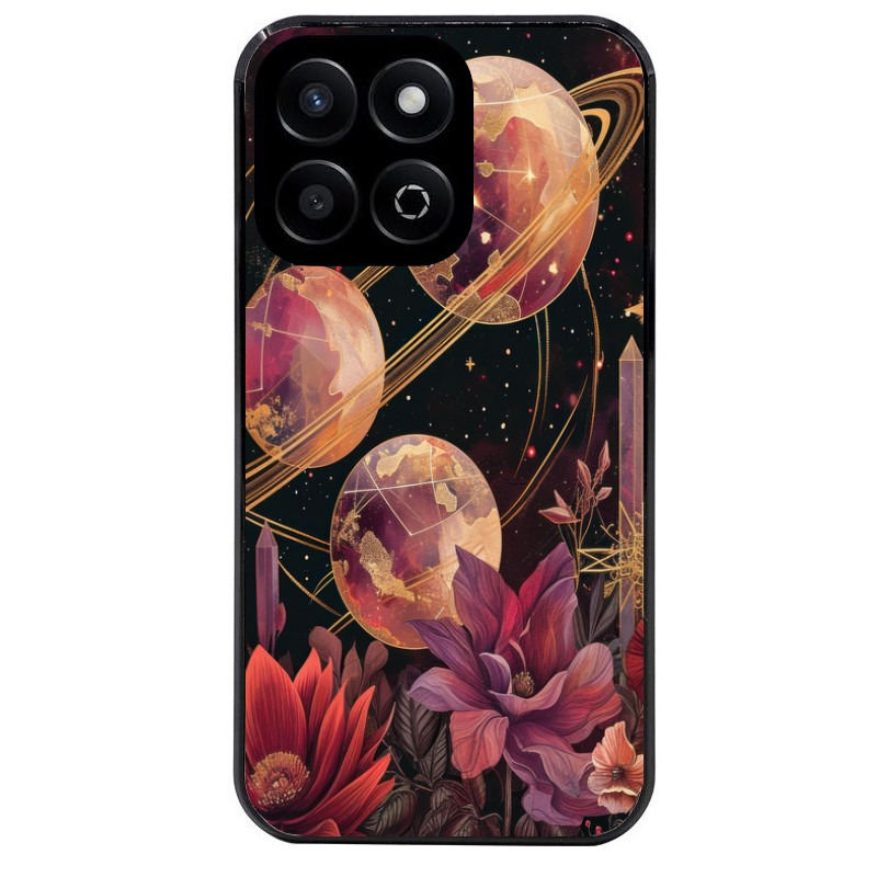Coque noire taperso pour Honor 70 LITE 90 et LITE avec motif astro et fleurs protection antichoc personnalisée