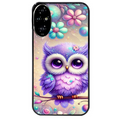Coque noire taperso pour Honor 200 et Lite Pro Smart avec motif chouette violette protection antichoc personnalisée