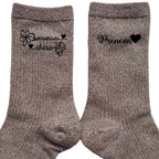 Chaussettes personnalisée paillettes bronze motif maman chérie