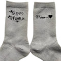 Chaussettes personnalisée paillettes argent motif super mamie