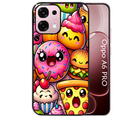Coque noire taperso pour OPPO A6 PRO 4G et 5G avec motif anime donut kawaii protection antichoc personnalisée