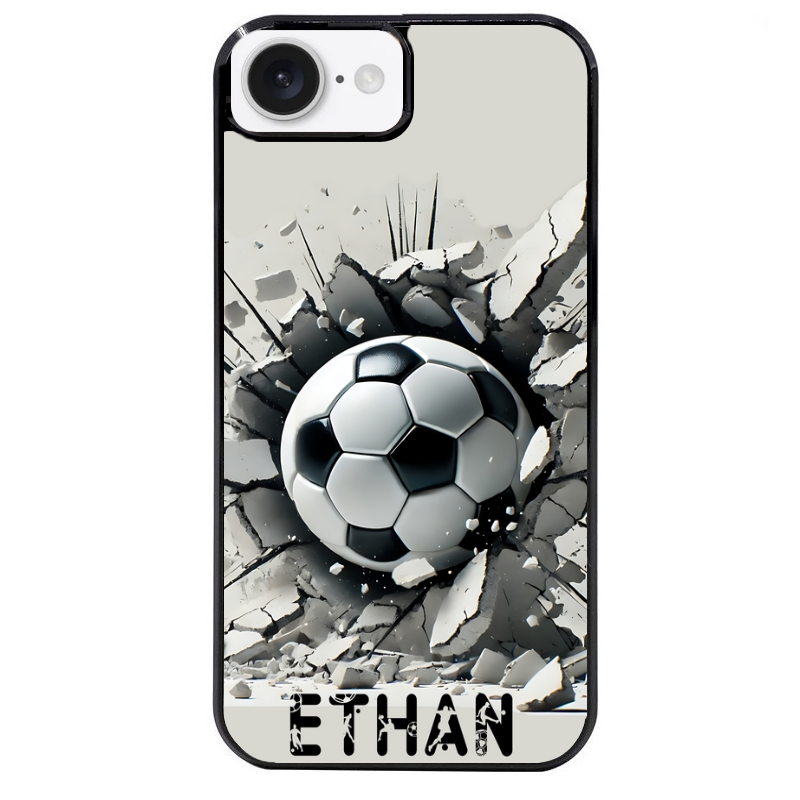 Coque noire taperso pour Iphone 17 17E AIR MAX PRO avec motif foot beton personnalisee protection antichoc personnalisée