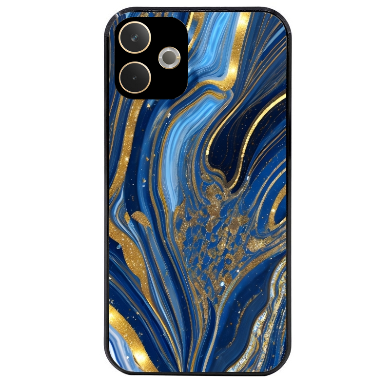 Coque noire taperso pour OPPO A5 PRO 4G et 5G avec motif marbre bleu agathe protection antichoc personnalisée
