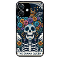 Coque noire taperso pour OPPO A40 avec motif tete de mort drama queen protection antichoc personnalisée