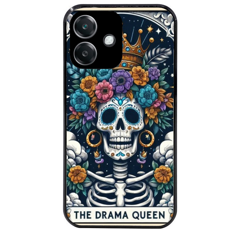 Coque noire taperso pour OPPO A40 avec motif tete de mort drama queen protection antichoc personnalisée