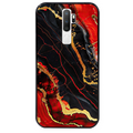 Coque noire taperso pour OPPO A5 A9 2020 avec motif marbre rouge protection antichoc personnalisée