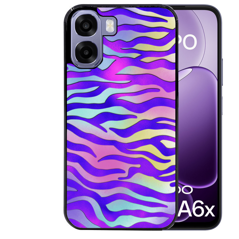 Coque noire taperso pour OPPO A6 A6X 4G et 5G avec motif zebre color protection antichoc personnalisée