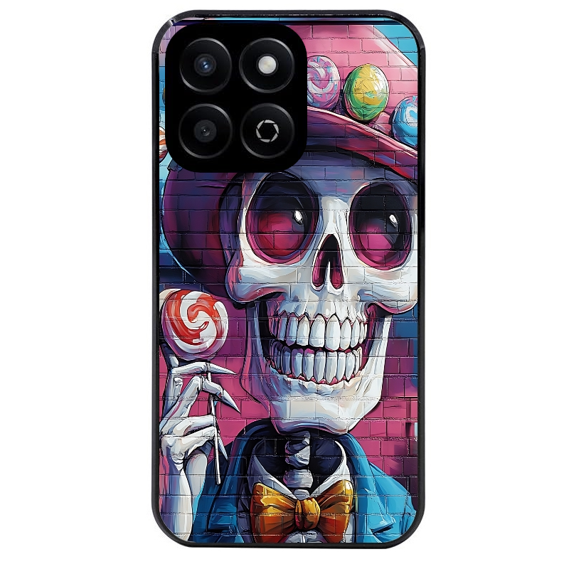 Coque noire taperso pour Honor 70 LITE 90 et LITE avec motif tete de mort tag protection antichoc personnalisée