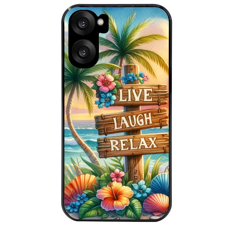 Coque noire taperso pour OnePlus Nord CE5 avec motif tropical vacances protection antichoc personnalisée