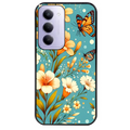 Coque noire taperso pour Redmi 15 4G et 5G avec motif fleur orange protection antichoc personnalisée