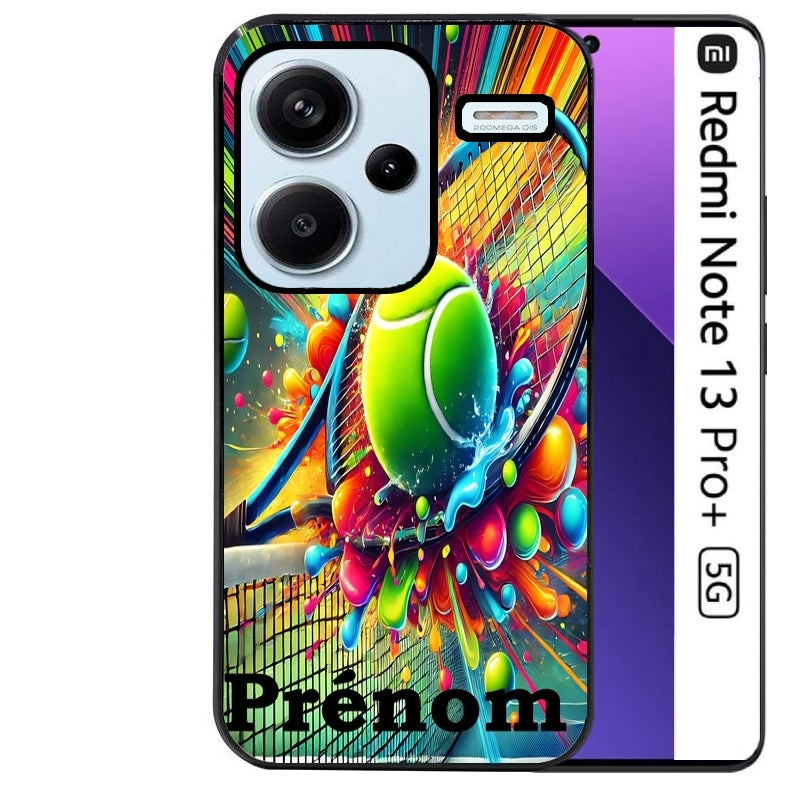 Coque noire taperso pour Redmi Note 13 PRO PLUS 5G avec motif tennis color personnalisee protection antichoc personnalisée