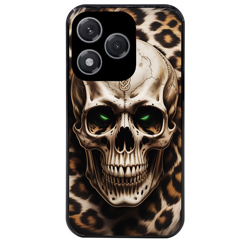 Coque noire taperso pour Honor 400 et Lite Pro Smart avec motif tete de mort leopard protection antichoc personnalisée