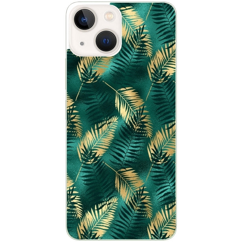 Coque taperso pour Iphone 14 et PRO PLUS PRO MAX avec motif palmier vert protection antichoc personnalisée