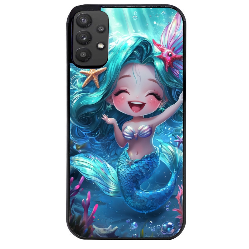 Coque noire taperso pour galaxy A22 A32 A52 A52S 4G 5G  avec motif sirene style anime protection antichoc personnalisée