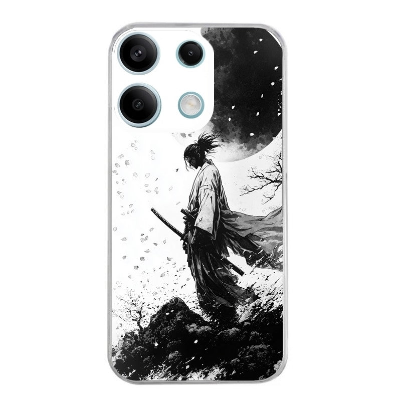 Coque taperso pour POCO X6 5G avec motif samourai et lune protection antichoc personnalisée