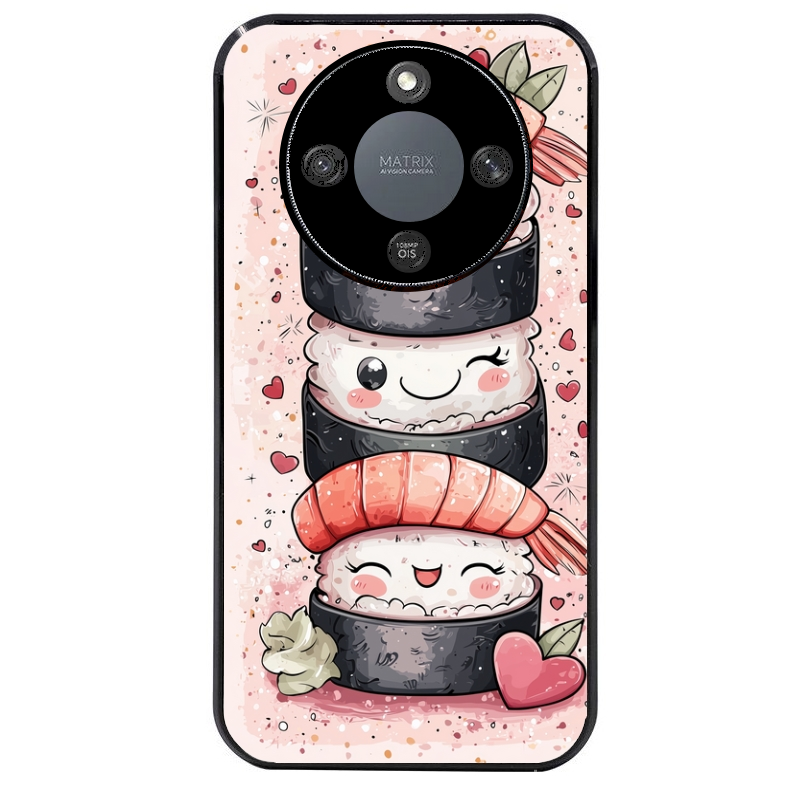 Coque noire taperso pour Magic 5 6 LITE et PRO avec motif sushi kawai anime protection antichoc personnalisée
