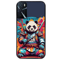 Coque noire taperso pour OPPO A16 et A16S avec motif panda katana personnalisee protection antichoc personnalisée