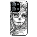 Coque noire taperso pour POCO C85 avec motif mort calavera tatoo protection antichoc personnalisée