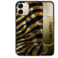 Coque noire taperso pour OPPO A6 A6X 4G et 5G avec motif zebre gold protection antichoc personnalisée