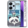 Coque noire taperso pour Redmi Note 13 PRO PLUS 5G avec motif panda anime protection antichoc personnalisée