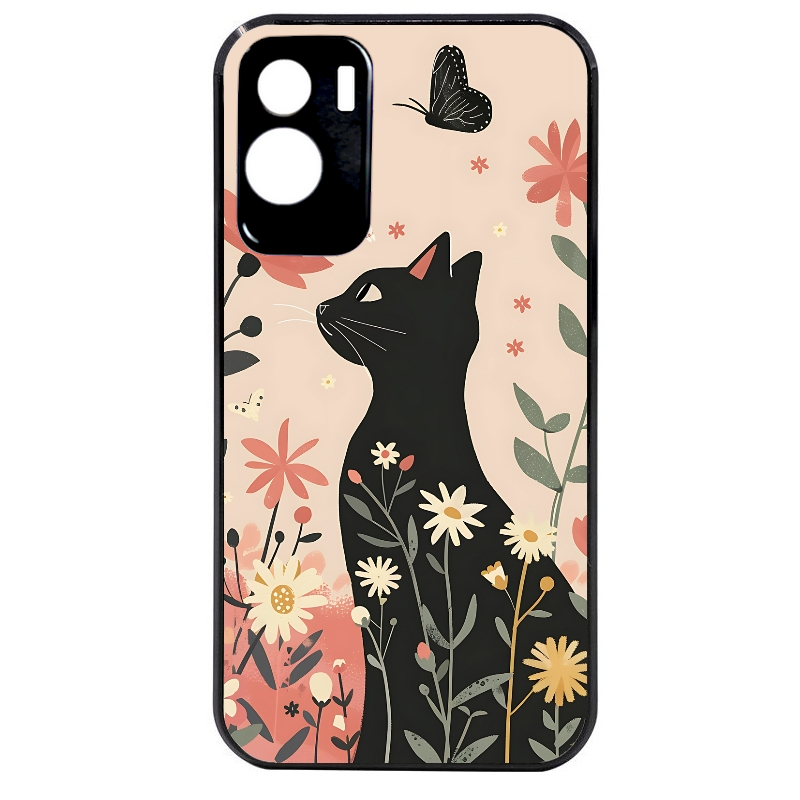 Coque noire taperso pour Honor 70 LITE 90 et LITE avec motif chat papillon 1 protection antichoc personnalisée