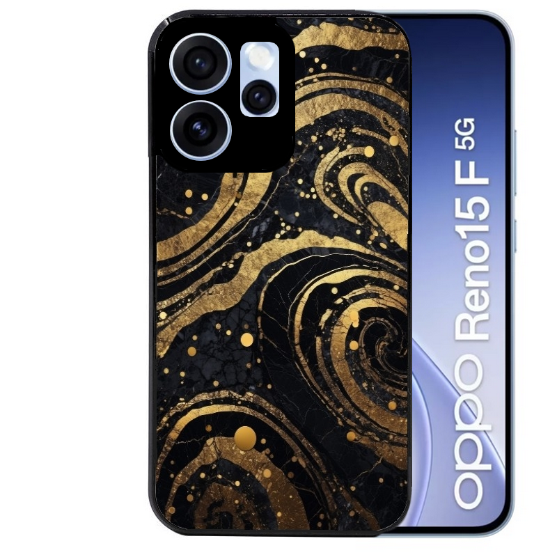 Coque noire taperso pour OPPO Reno 15 et F FS 5G avec motif marbre noir protection antichoc personnalisée