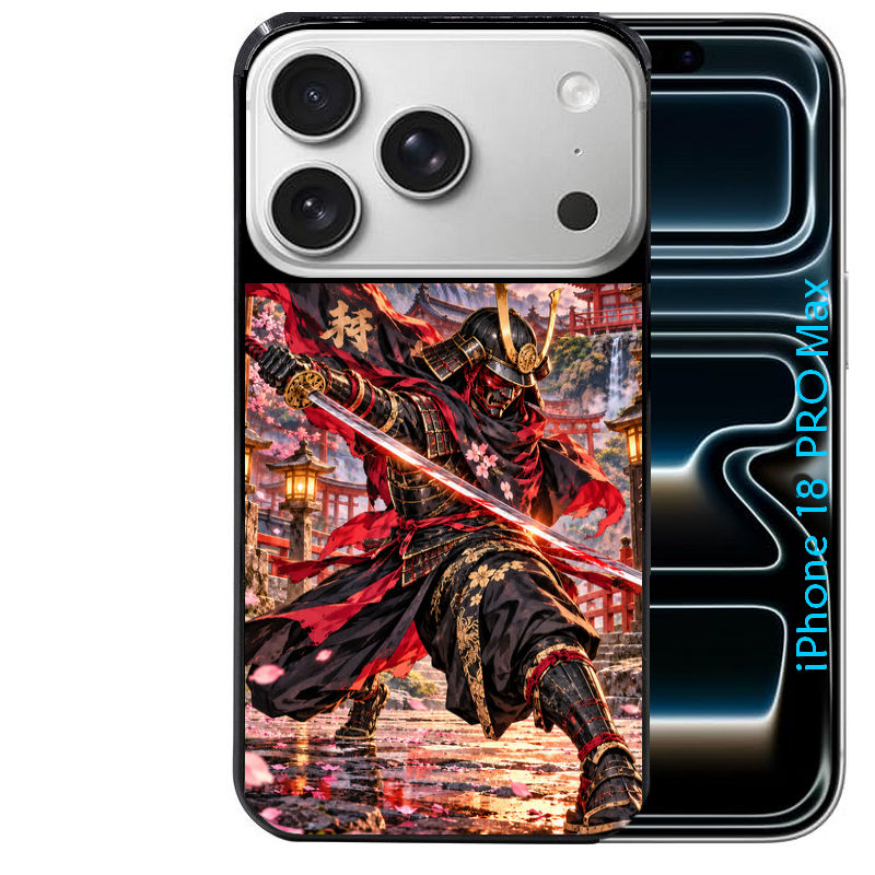 Coque pour Iphone 18 / PRO / PRO MAX / 18E samourai masque manga