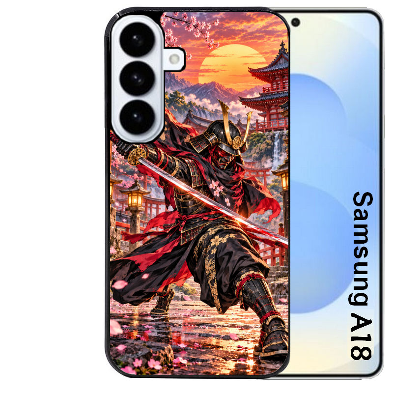 Coque pour Galaxy A08 A18 A28 A38 A58 samourai masque manga