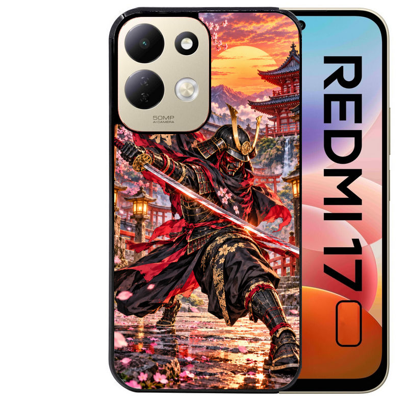 Coque pour Redmi 17 et 17C 4G 5G samourai masque manga