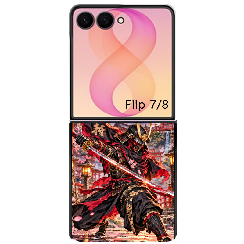 Coque pour Z FLIP 6 7 8 samourai masque manga