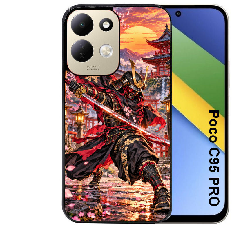 Coque pour POCO C95 PRO samourai masque manga