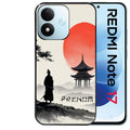 Coque pour Redmi Note 17 et PRO 4G 5G Max personnalisée samourai et temple