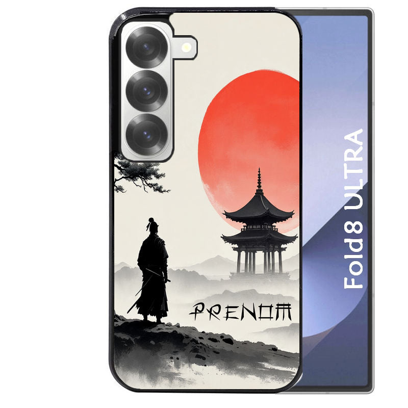Coque pour Z FOLD 8 ULTRA personnalisée samourai et temple