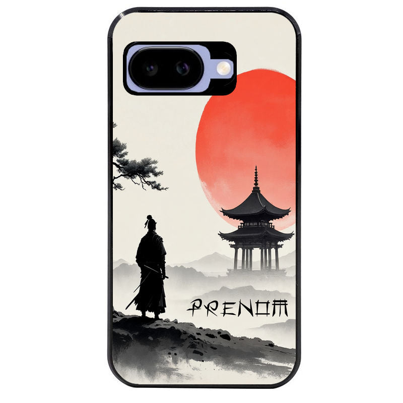 Coque pour Pixel 8A 9A 10A personnalisée samourai et temple