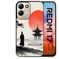 Coque pour Redmi 17 et 17C 4G 5G personnalisée samourai et temple