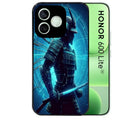 Coque noire pour Honor 600 LITE avec motif samourai bleu protection antichoc personnalisée