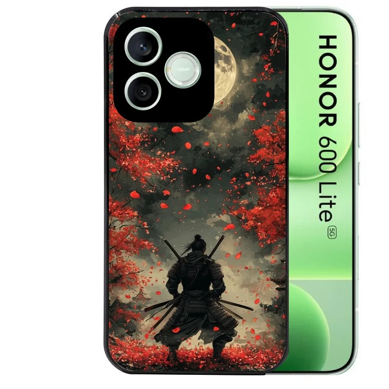 Coque noire pour Honor 600 LITE avec motif samourai et katana protection antichoc personnalisée