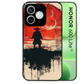 Coque noire pour Honor 600 LITE avec motif samourai rouge protection antichoc personnalisée