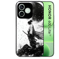 Coque noire pour Honor 600 LITE avec motif samourai et lune protection antichoc personnalisée