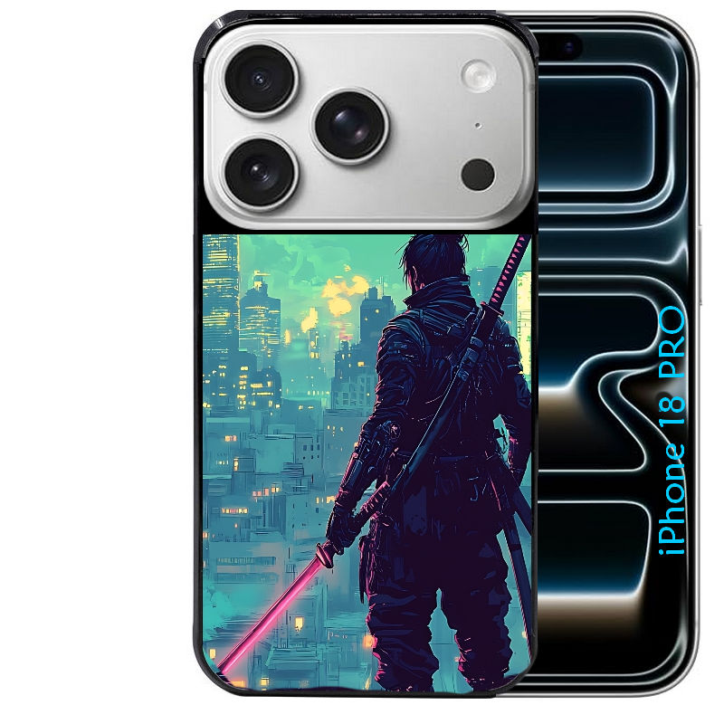 Coque pour Iphone 18 / PRO / PRO MAX / 18E samourai cerisier