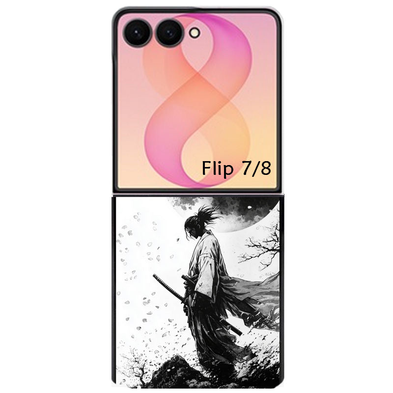 Coque pour Z FLIP 6 7 8 samourai et lune