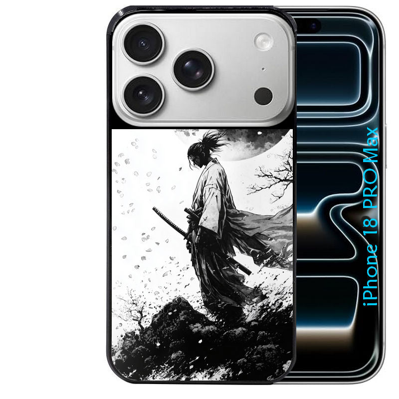 Coque pour Iphone 18 / PRO / PRO MAX / 18E samourai et lune