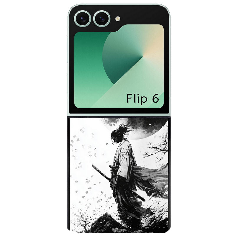 Coque pour Z FLIP 6 7 8 samourai et lune