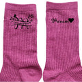 Chaussettes personnalisée paillettes rose motif mamie magnifique